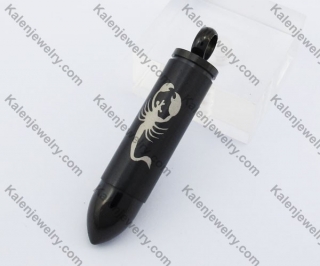 Black Scorpion Hollow With Screw Top Bullet Pendant KJP110079