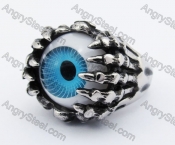 Blue Eye Skeleton Hand Ring KJR350244