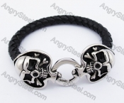 Ace of Spades Skull Clasps Leater Bracelet KJB550192