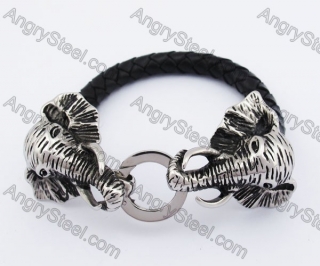 Elephant Clasps Leater Bracelet KJB550195