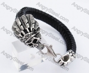 Skull Clasp Leater Bracelet KJB550199