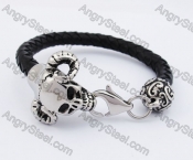 Skull Clasp Leater Bracelet KJB550207