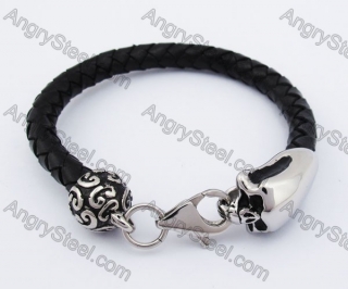 Skull Clasp Leater Bracelet KJB550208