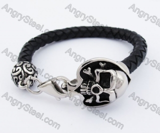 Skull Clasp Leater Bracelet KJB550216