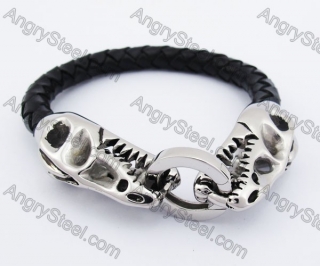 Dilophosaurus Skull Clasps Leather Bracelet KJB550231