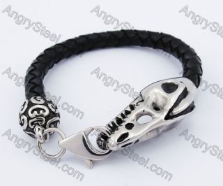 Dilophosaurus Skull Clasp Leather Bracelet KJB550237