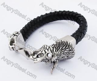 Triceratops Clasp Leather Bracelet KJB550241