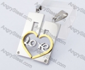 Stainless Steel Couple Pendant KJP140220