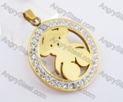 Stainless Steel Bear Pendant KJP140239