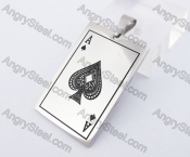 Stainless Steel Spade Ace Pendant KJP140262