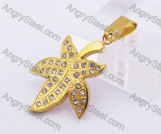 Stainless Steel Leaf Pendant KJP140283