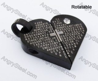 Stainless Steel Rotatable Heart Pendant KJP140286