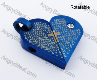 Stainless Steel Rotatable Heart Pendant KJP140287