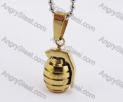 Gold Grenade Pendant KJP140296