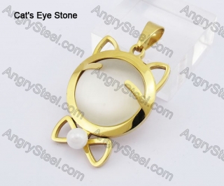 Gold Cat Eye Stone Pendant KJP140299