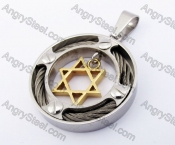 Inlay Wire Hexagram Pendant KJP140305