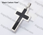 Inlay Carbon Fiber Cross Pendant KJP140309