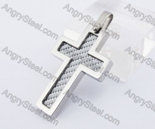 Inlay Carbon Fiber Cross Pendant KJP140311