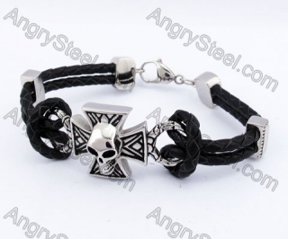 Cross Skull Leather Bracelet KJB550182