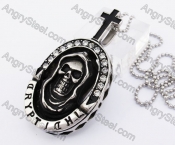 Inlay Stones Skull Believer Pendant KJP640011