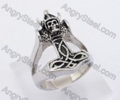 Skull Thor Hammer Ring KJR330153