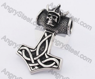 Vikings Skull Thor Hammer Pendant KJP350173