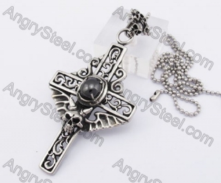 Black Stone Cross Pendant KJP350188