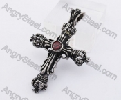 Red Stone Talisman Cross Pendant KJP350189