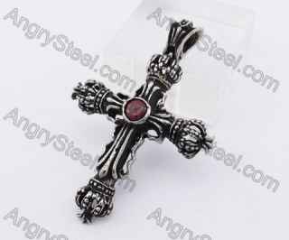 Red Stone Talisman Cross Pendant KJP350189