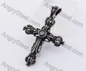 Black Stone Talisman Cross Pendant KJP350190