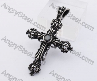 Black Stone Talisman Cross Pendant KJP350190