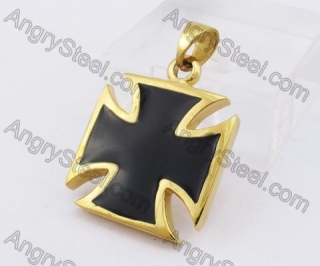 Gold Plating Iron Cross Pendant KJP350213