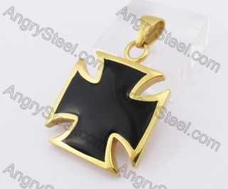 Gold Plating Iron Cross Pendant KJP350214