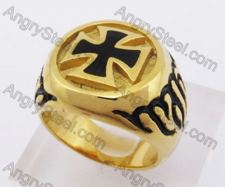 Gold Plating Iron Cross Ring KJR350257