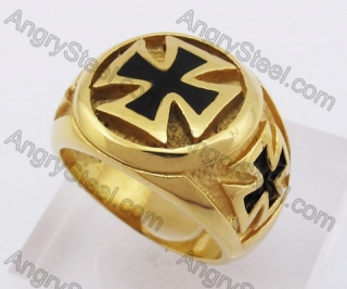 Gold Plating Iron Cross Ring KJR350258