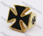 Gold Plating Iron Cross Ring KJR350259