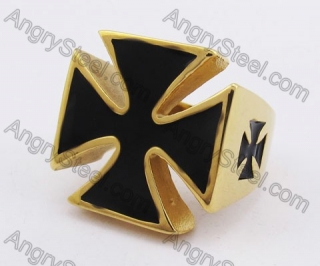 Gold Plating Iron Cross Ring KJR350259