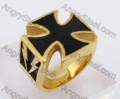 Gold Plating Lightning Iron Cross Ring KJR350260