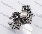 Double Dragon Skull Ring KJR350262