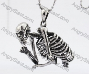 Steel Biker Skeleton Pendant KJP350217