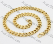 Gold Stainless Steel Necklace KJN200081