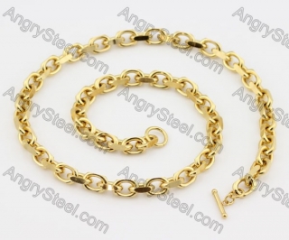 Gold Plating Stainless Steel Necklace KJN200082