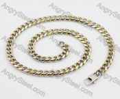 Half Gold Stainless Steel Necklace KJN200084