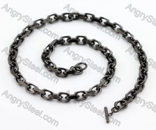 Black Stainless Steel Necklace KJN200088