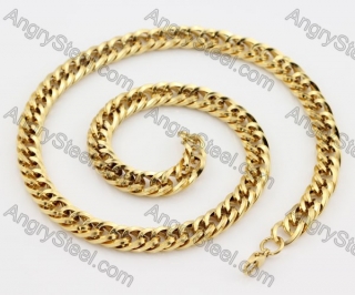 Gold Plating Stainless Steel Necklace KJN200091