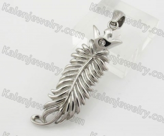 Stainless Steel Feather Pendant KJP600009