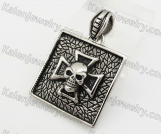 Stainless Steel Cross Skull Pendant KJP600015