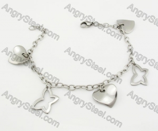 Steel Butterfly and Leaf Bracelet KJB680011