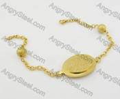 Gold Plating Oval Accessory Bracelet KJB680015