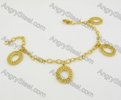 Gold Plating Vintage Oval Design Bracelet KJB680016